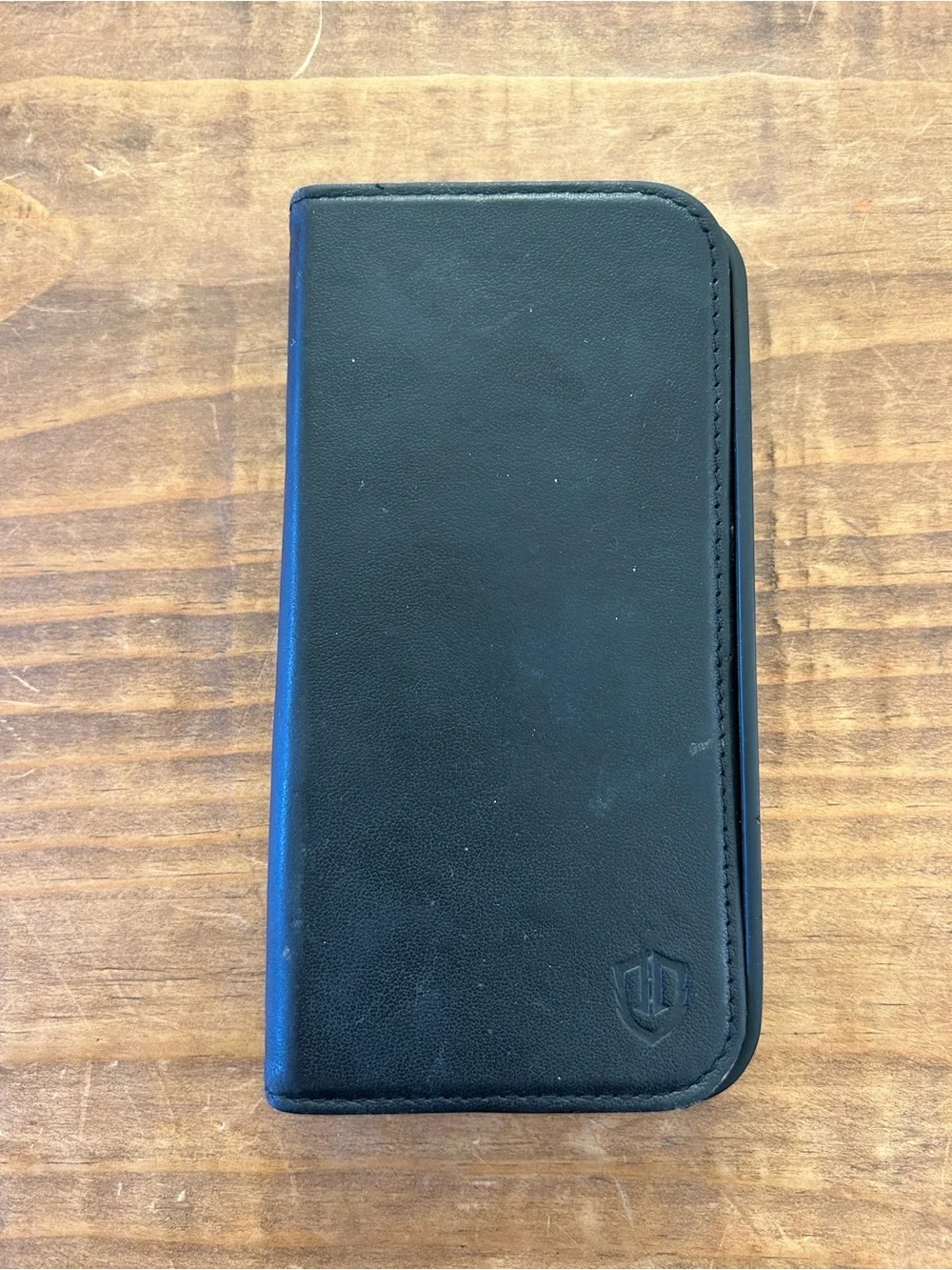SHIELDON Leather Folio Wallet Phone Case in Black - IPhone 14